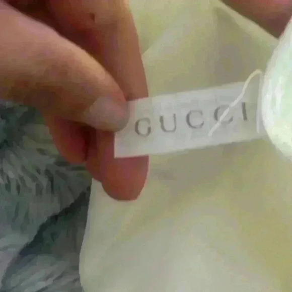 Gucci Dust Bag Off White satin Bag Black Draw Authentic storage travel - Picture 8 of 9